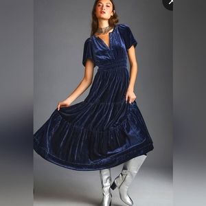 NWT | ANTHROPOLOGIE | Somerset Velvet Maxi | SZ XS